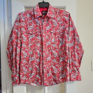 Meztizos Men's Western Paisley Snap Button Shirt – Large, 100% Cotton